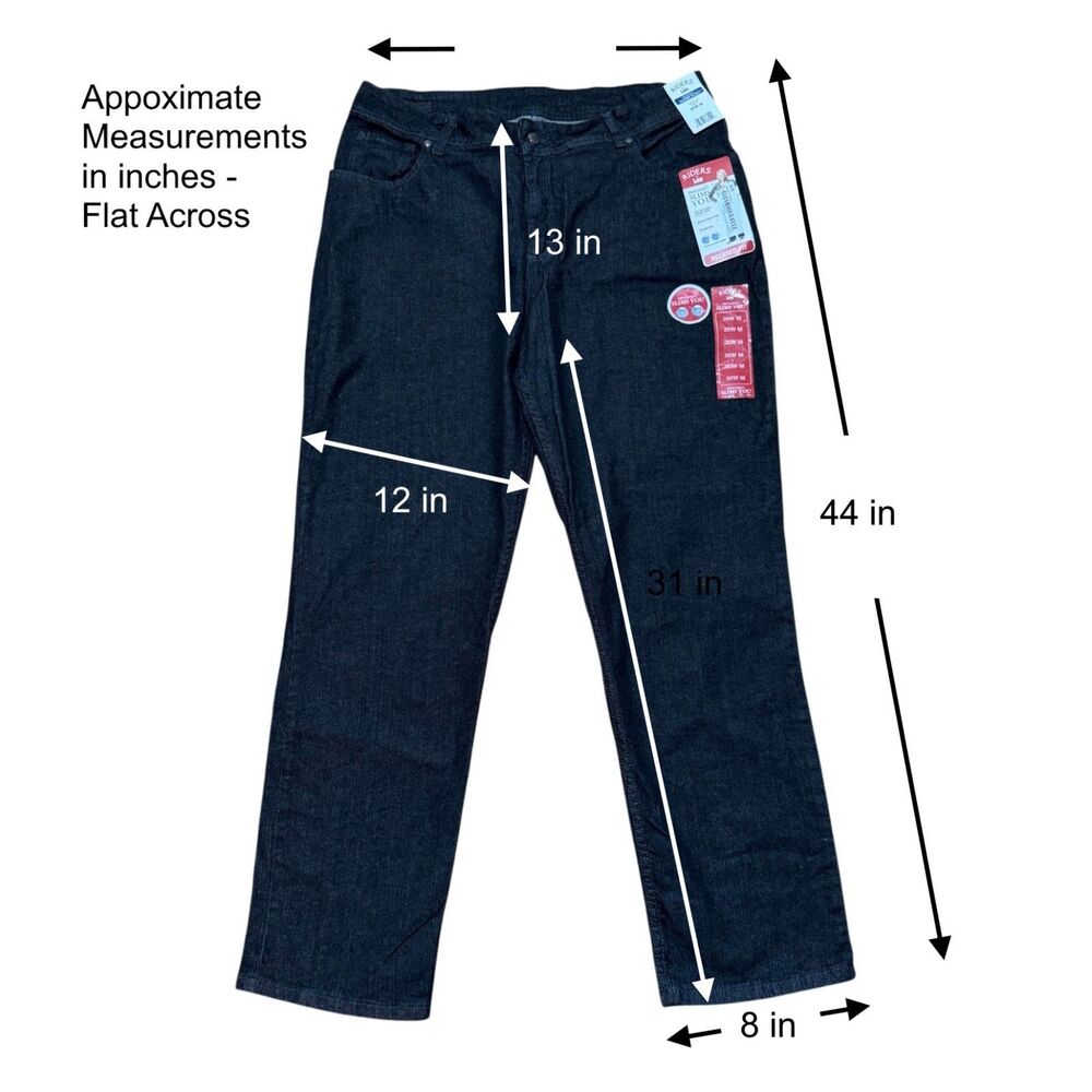Lee Riders Instantly Slims You Jeans Relaxed Fit Onyx Stretch - Size: 20W M - Picture 2 of 12